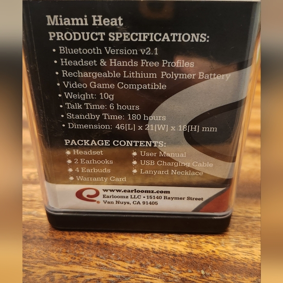 NBA Miami HEAT Earloomz Universal Bluetooth Headset - Picture 3 of 4